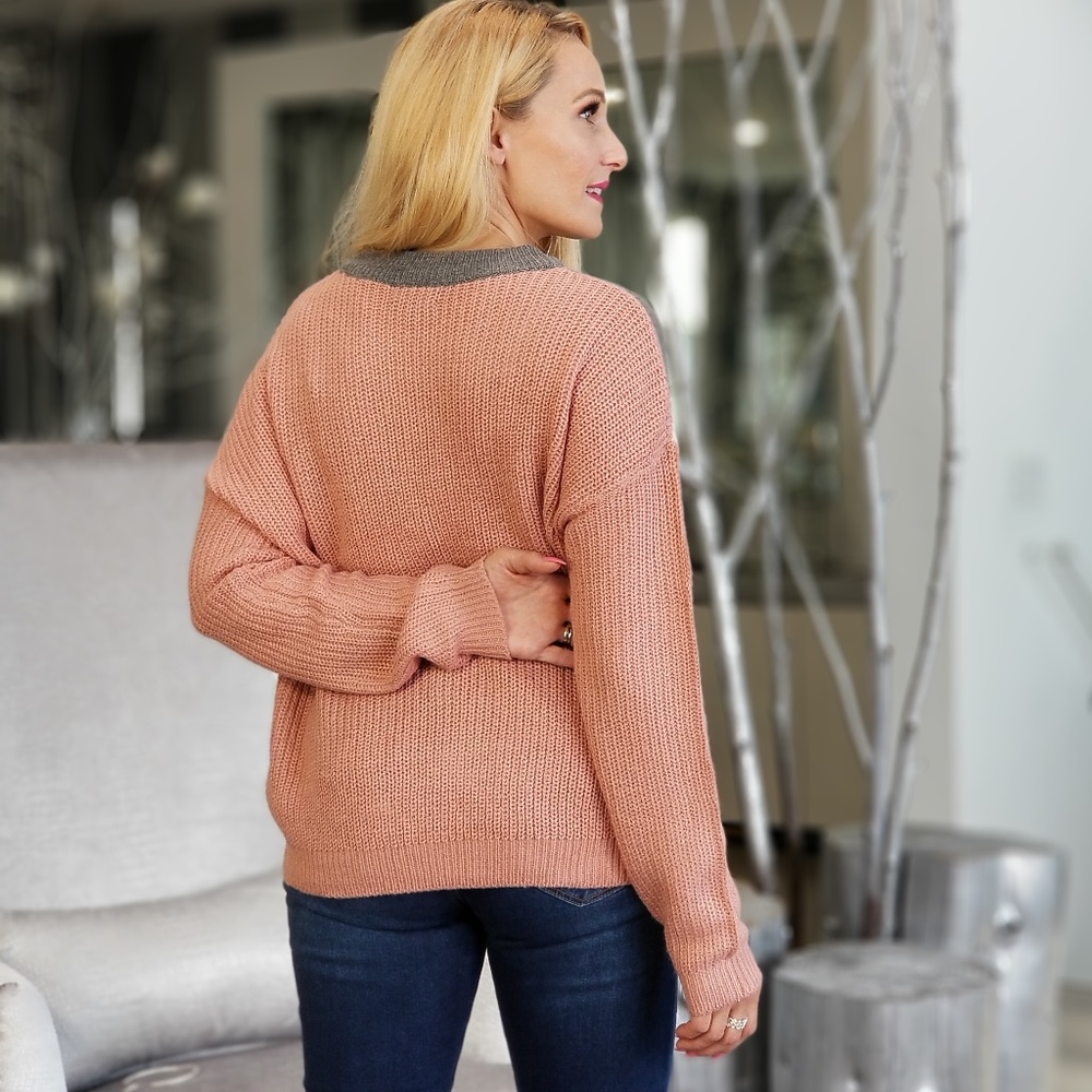 BECCA Casual Sweater Top - Pink